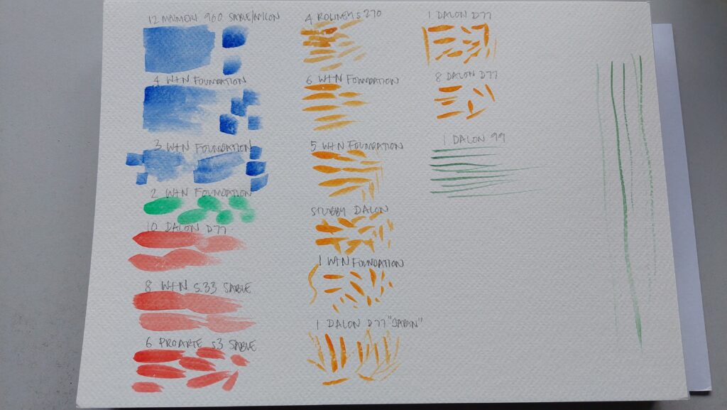 Photo of a test of brushes